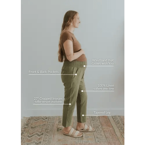 Maternity Linen Pant - Extended Inseam | EMME