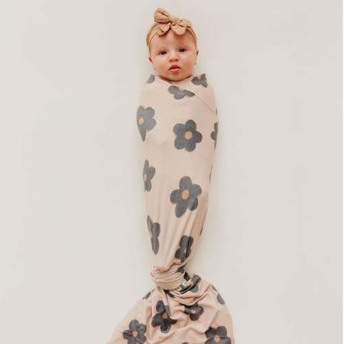 Knit Swaddle Blanket - Gemma In Tan