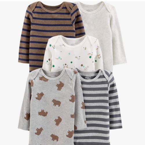 Simple Joys by Carter's Baby Boys Long-Sleeve Bodysuit Pack of 5Bodysuit