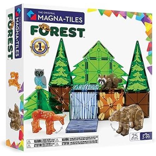 MAGNA-TILES Forest Animals 25-Piece Magnetic Construction Set, The ORIGINAL Magnetic Building Brand