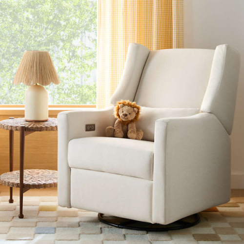 Babyletto Kiwi Cream Electronic Swivel Glider Power Recliner Nursery Chair