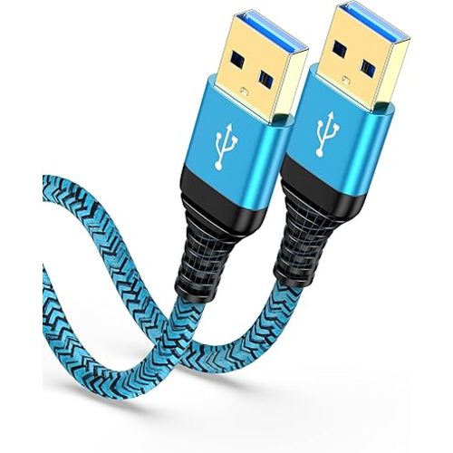 USB to USB Cable 6ft, Male to Male USB A To USB A Cable for WD Hard Drives, PC, Mac, Laptop, PS4, Xbox - USB 3.0 Type A Impresora Long Usba to Usba Cord, High-Speed Data Transfer Cable, 6 Foot