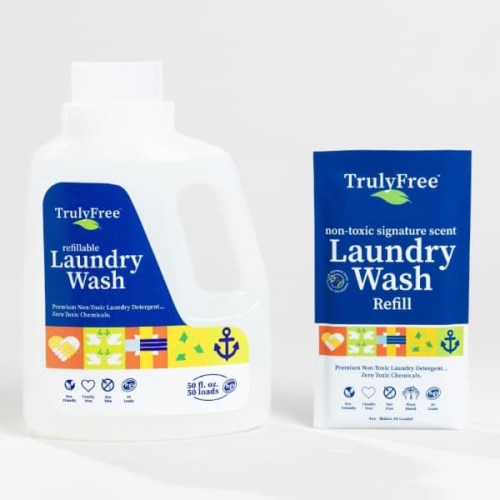 Truly Free Home's Laundry Wash - Signature Scent - Refillable Jug + 1 Refill