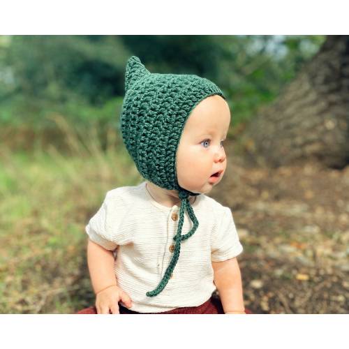 Crochet Pixie Bonnet/Newborn Baby Toddler Winter Hat/Wool Pixie Hat/Boys and Girls Winter Accessory/Bonnet/Handmade