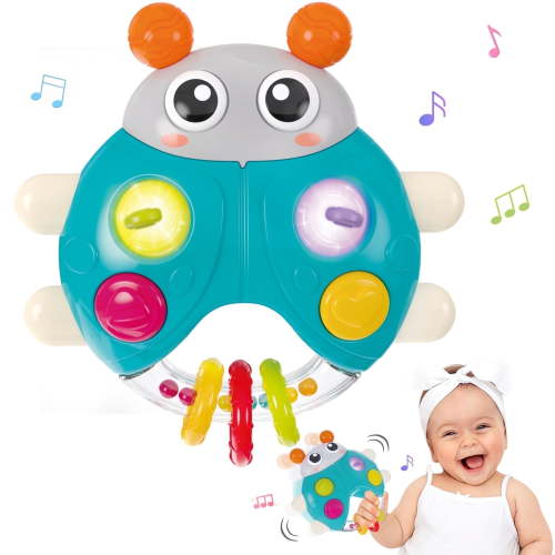 Wanonoo Baby Rattle Toys 6-12 Months, Infant Grab Shake Rattle, Gifts for Infant Newborn Boys Girls 0 3 6 9 12 18 Months 1 One Year Old, Toddler Educational Learning Toys