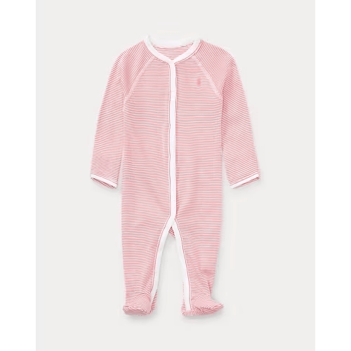 Ralph Lauren Striped Cotton Footed Coverall