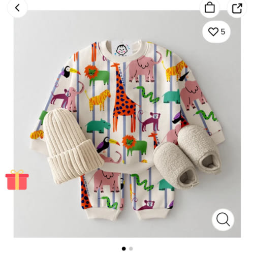 Baby Toddler Animals Stripe 2-Piece Set