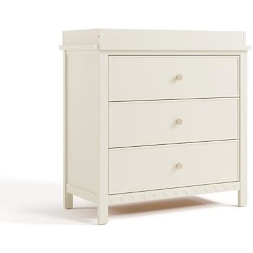Graco Sasha 3-Drawer Chest with Changing Table Topper, Frosted Oat