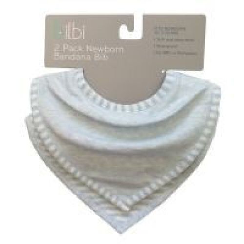 Bilbi Newborn Bandana Bib - Melange Blue - 2 Pack