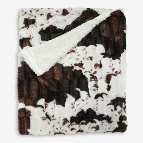 BrylaneHome Faux Fur Animal Print Throw