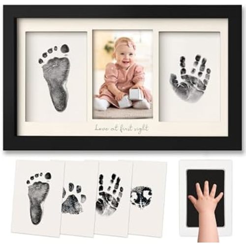 Inkless Hand and Footprint Kit, Boy Girl Newborn Keepsake (Onyx Black)
