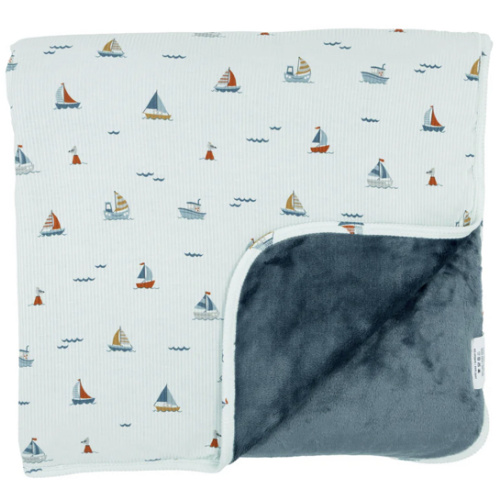 Nautical Boats Small Ribbed Toddler Blanket