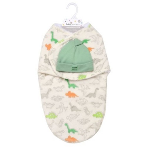 Baby Starters Newborn Wearable Swaddle Blanket with Hat, 0-3M