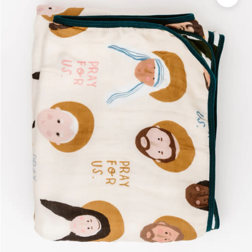 Saints Deluxe Muslin Baby Blanket Quilt