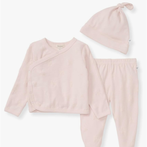 Burt's Bees Baby baby-girls Unisex Baby Take Me Home Set, 3-piece Top, Pant, and Hat Bundle