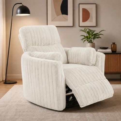 Power Swivel Glider Recliner Chair, Nursery Glider, Modern Chenille Upholstery Rocking Chair