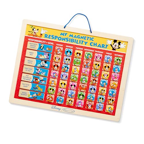 Melissa & Doug Disney Mickey Mouse Clubhouse My Magnetic Responsibility Chart - Toddler Routine, Kids Reward Board, Reward Chart for Toddlers and Kids Ages 3+