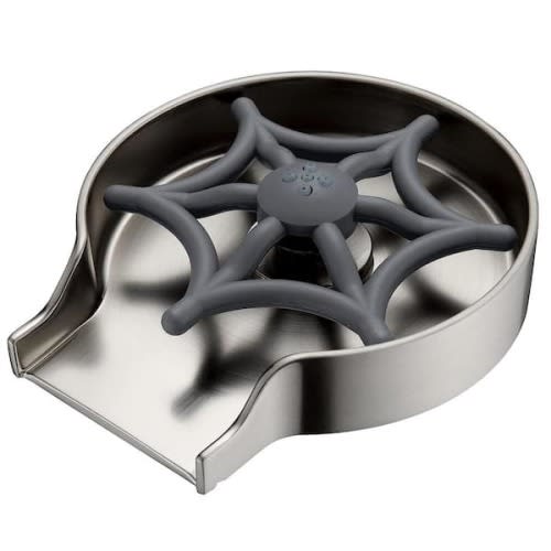 5 in. Glass Rinser Cup Washer for Kitchen in Brushed Nickel