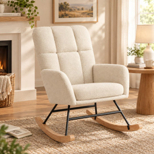 Isabelle & Max™ Nursery Rocking Chair, Teddy Upholstered Glider Rocking Chair | Wayfair