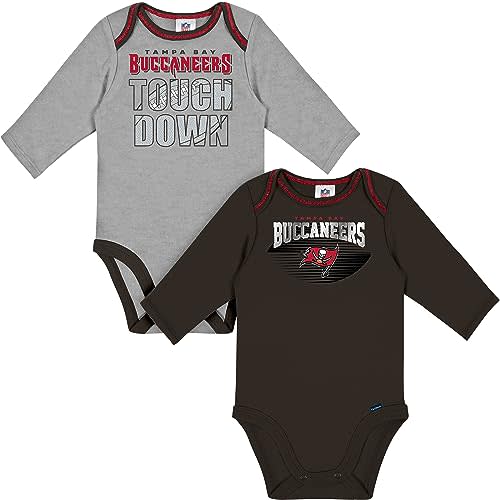 Gerber NFL unisex-baby Nfl Team 2 Pack Long Sleeve Onesie Bodysuit