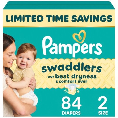 Pampers Swaddlers Sensitive Disposable Diapers - Size 2 - 84ct: With Aloe, Paraben-Free, Wetness Indicator, Latex-Free
