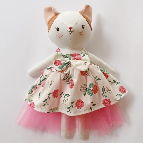 Cat Doll, Handmade Kitty Doll, Linen Cat Doll, Safe For Children