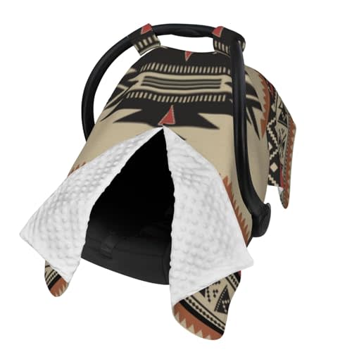 Generic Native Tribal Woven Pattern in Browns, Black, Rust Baby Car Seat, Rain Shelter, Multifunctional Nursing Cover for Newborns, Mother Care, Breastfeeding