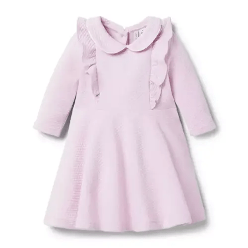 Girl Lilac Quilted Jacquard Ruffle Dress by Janie and Jack