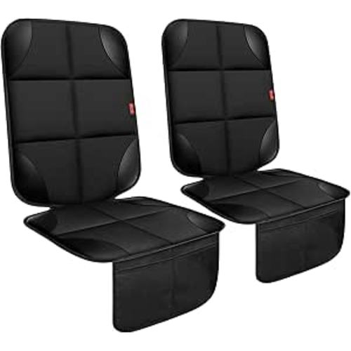 Car Seat Protector 1 Pack Car Seat Cushion Mat Thickest Padding,Waterproof 600D Fabric Car Seat Covers for Non-Slip Backing Mesh Pockets for Baby and Pet (Black, 2 Pcs)