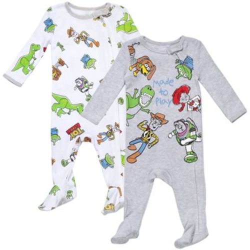 Disney Pixar Toy Story Buzz Lightyear Woody Infant Baby Boys 2 Pack Zip Up Sleep N' Play Coveralls 12 Months
