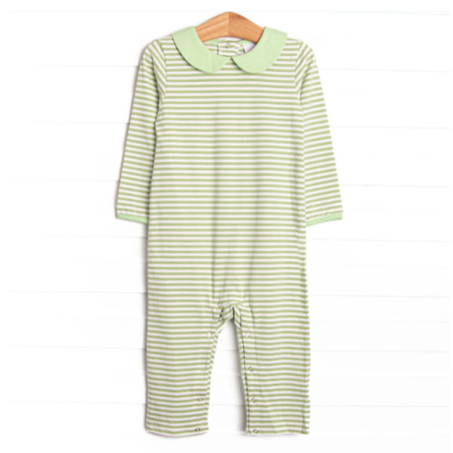 Elliot Romper, Light Green Stripe – Stitchy Fish