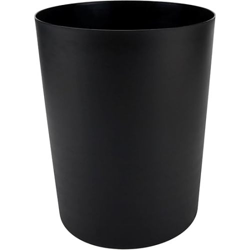5 Gallon Plastic Office Trash Can, Black Matte,Black Dirt Resistance and Crack Resistance for a Long time,Easy to Clean,Save Space,Open Trash can for Easy handling,Home Office Multi-Scene use