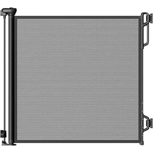 Retractable Safety Baby Gate or Mesh Dog Gate,Durable Portable Mesh Retractable Gate,Easy to Use for Stairs, Doorways, Hallways, Indoor, Outdoor, 33.5" Tall, Up to 45" Wide, Black