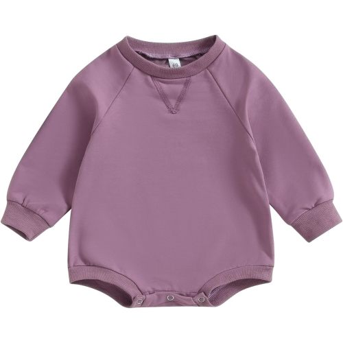 Amazon.com: KtwHarnu Unisex Baby Boy Girl Clothes Solid Color Sweatshirt Romper Oversized Long Sleeve Pullover Bodysuit Fall Outfit: Clothing, Shoes & Jewelry