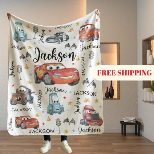 Lightning McQueen Baby Blanket, Baby Shower Gift, Customizable Blanket, Disney Blanket, Disney Home Decor, Cars Blanket, Sherpa Blanket