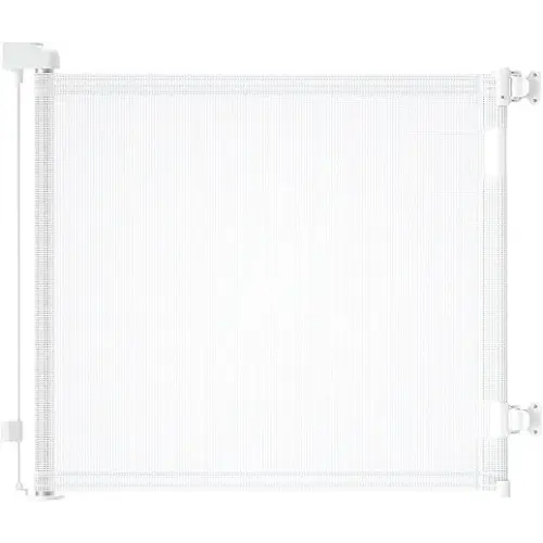 Veraste Retractable Baby Gate for Doorways and Stairs, Mesh Safety Gate for Pet, Indoor & Outdoor Use, One-Hand Operation, Easy Installation, 33.6" Tall, Expands to 55" Wide（White,33.6"x55")