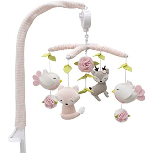 Living Textiles Baby Musical Mobile - Ava Birds | Crib Toy, Knitted Woodland Characters, Nursery Decor, Calming Soother with 12 Lullabies Essential and Perfect Toy for Boys Girls