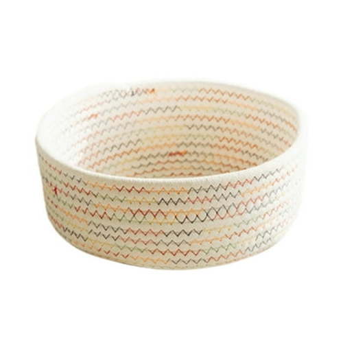 Zeceouar Round Woven Storage Baskets,Soft Cotton Rope Woven Blanket Baskets Storage Basket Portable Basket organizer Decorative Baskets for Storage Living Room
