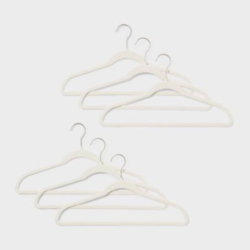 100pk Flocked Suit Hangers White - Brightroom™