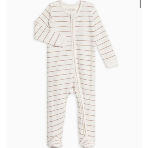 Kit Ribbed Zipper Sleeper - Dario Stripe / Oat