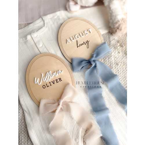 Hospital Name Announcement, Baby shower gift, Vintage Inspired plaque, Baby name sign, Name Announcement, Ribbon baby announcement