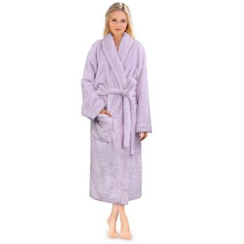 PAVILIA Premium Womens Plush Soft Robe Fluffy Warm, Fleece Faux Shearling Shaggy Bathrobe (Lavender, Large-X-Large), Easter Gift
