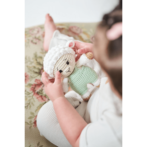 Baby Sheep Doll, Handmade with Organic Cotton Yarn | Newborn Gift