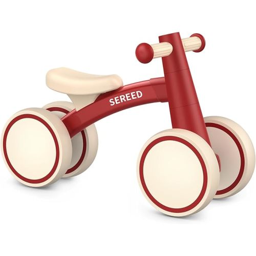 SEREED Baby Balance Bike for 1 Year Old Boys Girls 12-24 Month Toddler Balance Bike, 4 Wheels Toddler First Bike, First Birthday Gifts