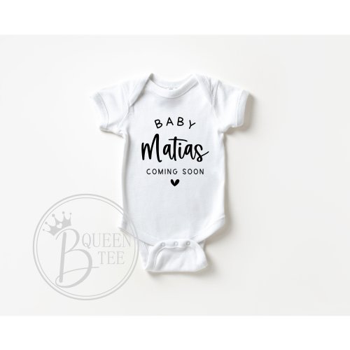 Personalized Pregnancy Announcement Onesie®: Custom Last Name Baby Bodysuit