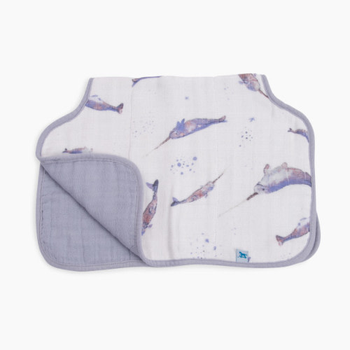 Little Unicorn Cotton Muslin Burp Cloth - Narwhal