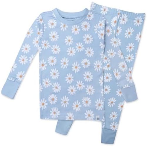 HonestBaby baby-girls 2-piece Pajamas Sleepwear Pjs 100% Organic Cotton for Baby, Toddler, Kids, Girl