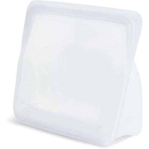 Stasher Re-Usable Food-Grade Platinum Silicone Stand Up Bag for Eating from/Cooking, Freezing and Storing in/Organising/Travelling, 17.80 x 20.30 cm/1.65 Litre/56 Fluid Ounces, Clear