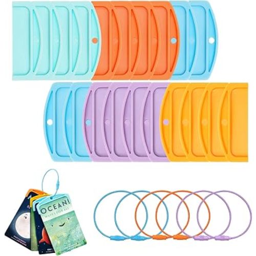 20 Card Holders & 6 Rings, Plastic Organizer Compatible with Yoto Cards for Kids, for Yoto Card Holder for Yoto Mini Cards, 2.3 in Wide for Home & Travel