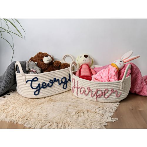 Personalized Baby Gift Basketbaby Shower Gift Basketrope - Etsy